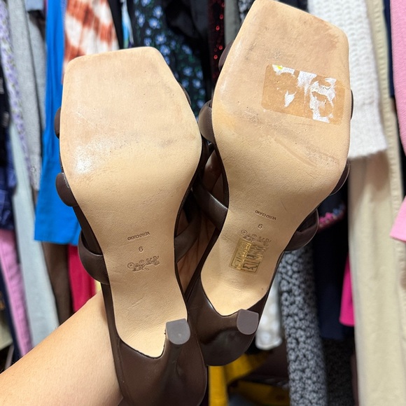 Coach Dark Brown Leather Knot Mules - Picture 8 of 8